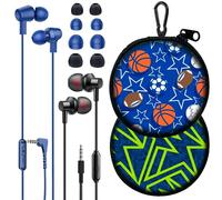 GOGOSINIS Set di 2 auricolari con custodia per bambini per la scuola, cuffie cablate con custodia e auricolari di piccole dimensioni, auricolari con custodia carina, auricolari per telefono e PC