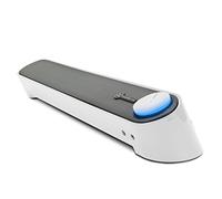 GOgroove Barra di Suono Soundbar Computer USB Altoparlante Subwoofer Passivo con Design Angolato per una Proiezione Potente del Suono, Jack da 3.5mm per Cuffie + Microfono e Controllo Volume - Bianca