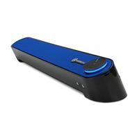 GOgroove Barra di Suono Soundbar Computer USB Altoparlante Subwoofer Passivo con Design Angolato per una Proiezione Potente del Suono, Jack da 3.5mm per Cuffie + Microfono e Controllo Volume - Blu