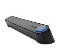 GOgroove Barra di Suono Soundbar Computer USB Altoparlante Subwoofer Passivo con Design Angolato per una Proiezione Potente del Suono, Jack da 3.5mm per Cuffie + Microfono e Controllo Volume - Nero