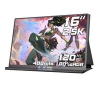 gogtesi Monitor da gioco portatile 16 pollici 120 Hz, 100% sRGB 2.5K QHD 400nits Monitor portatile con HDR, ultra sottile, cura degli occhi, secondo display esterno per laptop, PC
