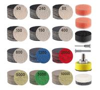 GOH DODD 187 dischi abrasivi da 2,5 cm, cuscinetti abrasivi con gancio e anello, da 60 a 10000 fogli di carta vetrata a secco con gambo da 1/8" 1/4", tamponi di supporto, tamponi per lucidatura e