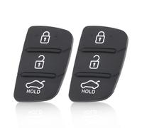 gohantee Cuscinetti di ricambio in gomma a 3 pulsanti per chiavi auto, per Hyundai i20 i30 ix20 ix35 Elantra Tucson Santa Fe Solaris Velostar, pulsanti in gomma per chiave auto (2 pezzi)