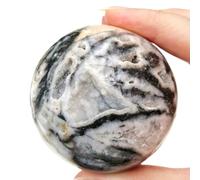 GOHAPY Ornamenti a Sfera di sfalerite, Roccia intagliata a Mano, sfalerite Naturale, Bellissimo Decoro, Sfera di Cristallo di Quarzo(4.8cm)