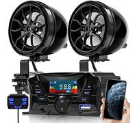 GoHawk TS3 Gen.3 - Altoparlanti Bluetooth resistenti alle intemperie da 2,2 a 3,17 cm, montaggio su manubrio, lettore musicale MP3, sistema di amplificazione stereo, ATV, UTV, con AUX, USB, Micro SD