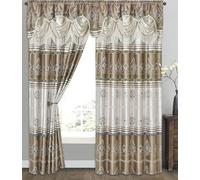 GOHD Golden Ocean Home Decor Harmony Horizon - Tenda a pannello in jacquard con mantovana attaccata, set da 2 pezzi, 137,2 x 228,6 cm (larghezza x lunghezza), con mantovana da 45,7 cm (sabbia)