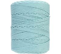 GOHOF Corda in cotone macramè premium da 4 mm x 300 m, 4 fili ritorti in morbido cotone, perfetta per l'arte del macramè, colore ciano