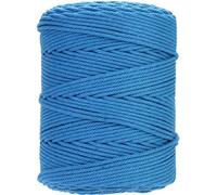 GOHOF Corda macramè 4 mm x 300 m di cotone di alta qualità, corda macramè intrecciata a 4 fili, uno dei materiali più perfetti per l'arte macramè, filo di cotone senza sostanze chimiche (colore blu
