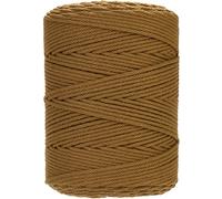 GOHOF Corda macramè da 4 mm x 300 m, in cotone macramè, 4 fili intrecciati in morbido cotone, perfetta per macramè, colore caramello