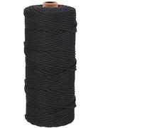 GOHOF Corda macramè in cotone macramè, corda in cotone di alta qualità, 3 mmx100 m, uno dei materiali più perfetti per l'arte macramè, corda in cotone senza sostanze chimiche (nero)
