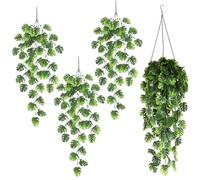 Gohytal Pianta artificiale da appendere, in confezione da 3, piante artificiali sospese, 77 cm, verde chiaro, design tropicale per decorazione della casa, balcone, matrimonio, decorazione da parete