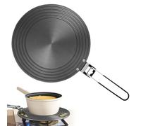 Gohytal Piastra adattatore a induzione 24 cm, piastra adattatore a induzione con manico rimovibile Moka piatto a induzione adattatore in acciaio inox per l'uso di pentole a induzione, nero