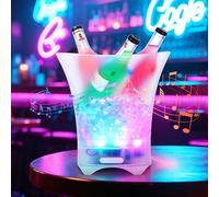 Gohytal Secchiello per ghiaccio a LED, 5 l, multicolore, per champagne, vino, birra, per festival, feste, casa, bar