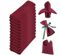 Gohytal Tovaglioli in tessuto, 12 Pezzi colore rosso vinaccia, tovaglioli in tessuto lavabile, morbidi e confortevoli per matrimoni, compleanni, feste, bar, caffè, Hote, Santa Comunione, battesimo