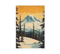 GOIAEGAG Poster vintage su tela del Parco nazionale dei Monti Rainier, decorazione per camera da letto, ufficio, stanza, regalo, 60 x 90 cm