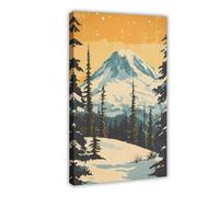 GOIAEGAG Stampa artistica da parete con Parco Nazionale dei Monti Rainier, stampa artistica da parete per soggiorno e camera da letto, 40 x 60 cm