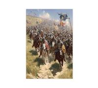 GOIAEGAG Stampa artistica da parete su tela, motivo: Battle of Hastings Charge, per soggiorno e camera da letto, 40 x 60 cm
