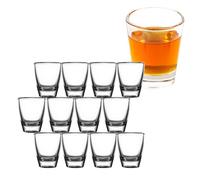 GOIEHIR 12 PCS Bicchierini Shot a Base Spessa, 35ml/3 icchierini da Liquore, Piccoli Bicchieri in Vetro, Lavabili in Lavastoviglie, Bicchieri Amaro, per Tequila Whisky, Gin, Vodka