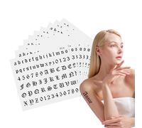 Goiern 10 Fogli di Tatuaggi Temporanei Stile Gotico con Piccole Lettere e Numeri Inglesi, Sticker Alfabetici per Adulti su Dita Collo e Arte del Corpo