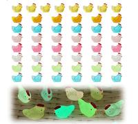 Goiern 50 statuette Luminous Mini Pollo in resina, in miniatura, 8 colori, piccoli polli in miniatura al buio, per casa delle bambole, micro paesaggio, fai da te, casa, feste