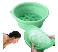 Goiern Ciotola per Il Viso con comparto per Ghiaccio Integrato, in Silicone Pieghevole, Ciotola per Immersione del Viso per tonificazione della Pelle e Sollievo dall'acne (Verde)
