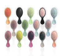 Goiio Set di 14 mini spazzole per capelli bagnati, piccole spazzole per capelli da viaggio, con setole morbide, per la maggior parte dei tipi di capelli bagnati e asciutti, multicolore