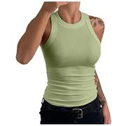 Going Out Canotte a Costine per le Donne Slim Fit Senza Maniche Camicette Basic Aderenti Slim Fitted 2026 Moda Carino Canotta Solido Girocollo Y2K Casual Primavera Estate Trendy, GN2., L