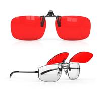 Goiteia Clip on Occhiali Luce Blu Rossa - 100% Blocca completamente la luce blu e verde - Pellicola AR a doppio strato - Allevia la fatica oculare e migliora il sonno