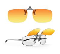 Goiteia Occhiali con clip per guida notturna, lenti sfumate 2 in 1 aggiornate 2025 per la massima riduzione dell'abbagliamento dei fari, facili da capovolgere con una sola mano, Lente Pro