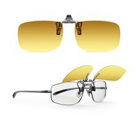 Goiteia Occhiali con clip per guida notturna, lenti sfumate 2 in 1 aggiornate 2025 per la massima riduzione dell'abbagliamento dei fari, facili da capovolgere con una sola mano, Lenti Pro+