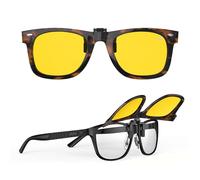 Goiteia Occhiali da guida notturna con clip - Occhiali polarizzati antiriflesso dai fari in arrivo, incorniciati alla moda per nascondere gli occhiali