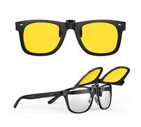 Goiteia Occhiali da guida notturna con clip - Occhiali polarizzati antiriflesso dai fari in arrivo, incorniciati alla moda per nascondere gli occhiali