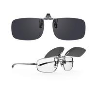 Goiteia Occhiali da sole polarizzati con clip per occhiali da vista per uomini e donne, facili da indossare e togliere con una sola mano, Grigio Flip Up (antracite Charm), 57 * 36mm