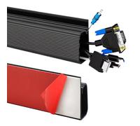 GOIYZTTR 2 Pezzi Copricavi per Parete Autoadesivo 2 x 15,7 Pollici di Gestione dei Cavi Sotto il Tavolo Nero per TV e Computer -15.7(L) x 0.9(W) x 1.97inch(H)