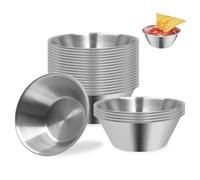 GOIYZTTR Set di 20 Tazze da Salsa in 304 Acciaio Inox 1.5 oz Mini Ciotole per Salsa Ciotole Impilabili per Salse Ideale per Servire Salse e Condimenti