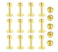 Gojewen Piercing Labbro 16G 4/6/8/10/12mm Argento Oro Nero Piercing Trago Medusa Labret Piercing