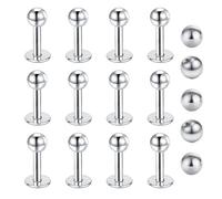 Gojewen Piercing Labbro 16G 4 mm Piercing Labret In Acciaio Inox Argento Piercing Trago Medusa