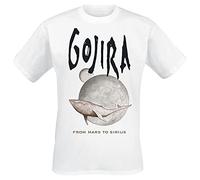 Gojira Whale from Mars Uomo T-Shirt Bianco 100% Cotone Regular