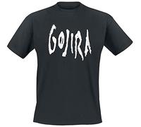 Gojira Woodblock Whales Uomo T-Shirt Nero S 100% Cotone (Cotone Biologico) Regular