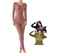 Gokame Set di biancheria intima ialuronica ultra sottile, set intimo termico superiore e inferiore mantiene caldo e allevia la secchezza della pelle, abbigliamento termico invisibile per la cura della