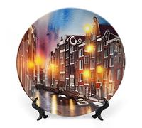 Gokays Piatti decorativi da appendere alla parete, Canal Grande di Venezia, Italia, piatto in ceramica colorata, piatto oscillante con espositore per la casa, decorazione per mobili da cucina, vassoio