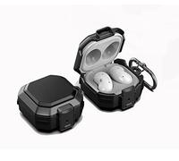 GOKEN Cover Custodia per Samsung Galaxy Buds Live / Buds2 / Buds Pro / Buds2 Pro, in Morbido Silicone TPU e PC Rigido con Moschettone per il Trasporto - Antiurto e Design di Blocco Sicuro, Nero