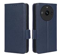 GOKEN Cover Pelle per Realme 11 PRO+ (Plus)/ Realme 11 PRO 5G, Magnetica Custodia con Supporto di Stand & Carte Slot, Flip Case con Portafoglio -Blu Scuro