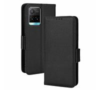 GOKEN Cover Pelle per Vivo Y21s / Vivo Y21 / Vivo Y33, Magnetica Custodia con Supporto di Stand & Carte Slot, Flip Case con Portafoglio -Nero