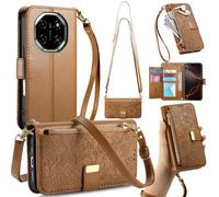 GOKEN Cover per Blackview Shark 6 - Custodia Libro Magnetica Cerniera Portafoglio in Pelle PU con Calamita, Silicone Antishock e Supporto Pieghevole - Marrone