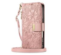 GOKEN Cover per Blackview Wave 8 / Wave 8C / Oscal Flat 2 - Custodia Libro Magnetica Cerniera Portafoglio in Pelle PU con Calamita, Silicone Antishock e Supporto Pieghevole - Rosa