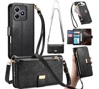 GOKEN Cover per Blackview Wave 8 / Wave 8C / Oscal Flat 2 - Custodia Libro Magnetica Cerniera Portafoglio in Pelle PU con Calamita, Silicone Antishock e Supporto Pieghevole - Nero