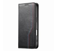 GOKEN Cover per Blackview Wave 8 / Wave 8C / Oscal Flat 2 - Custodia Libro Magnetica Portafoglio in Pelle Sintetica con Calamita, Soft Silicone Antishock e Supporto Pieghevole - Nero