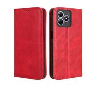 GOKEN Cover per Blackview Wave 8 / Wave 8C / Oscal Flat 2 - Portafoglio in Pelle Sintetica con Calamita, Silicone Interno Antiurto, Custodia Libro Flip Magnetica con Slot per Carte e Stand -Rosso