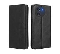 GOKEN Cover per Doogee Note 59 / Note 59 Pro - Portafoglio in Pelle Sintetica con Calamita, Silicone Interno Antiurto, Custodia Libro Flip Magnetica con Slot per Carte e Stand -Nero